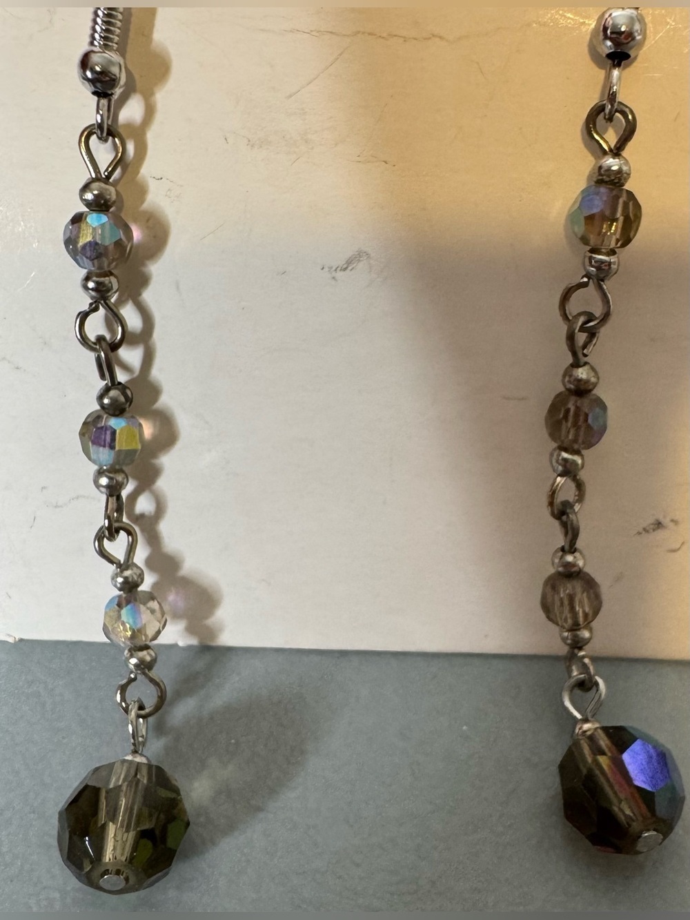 Crystal Drop Dangle Earrings - Iridescent Gray classy statement earrings event